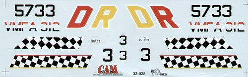 CAM CAM32028 1:32 McDonnell F-4J Phantom 155733 DR/3 VMFA-312 Checkerboards