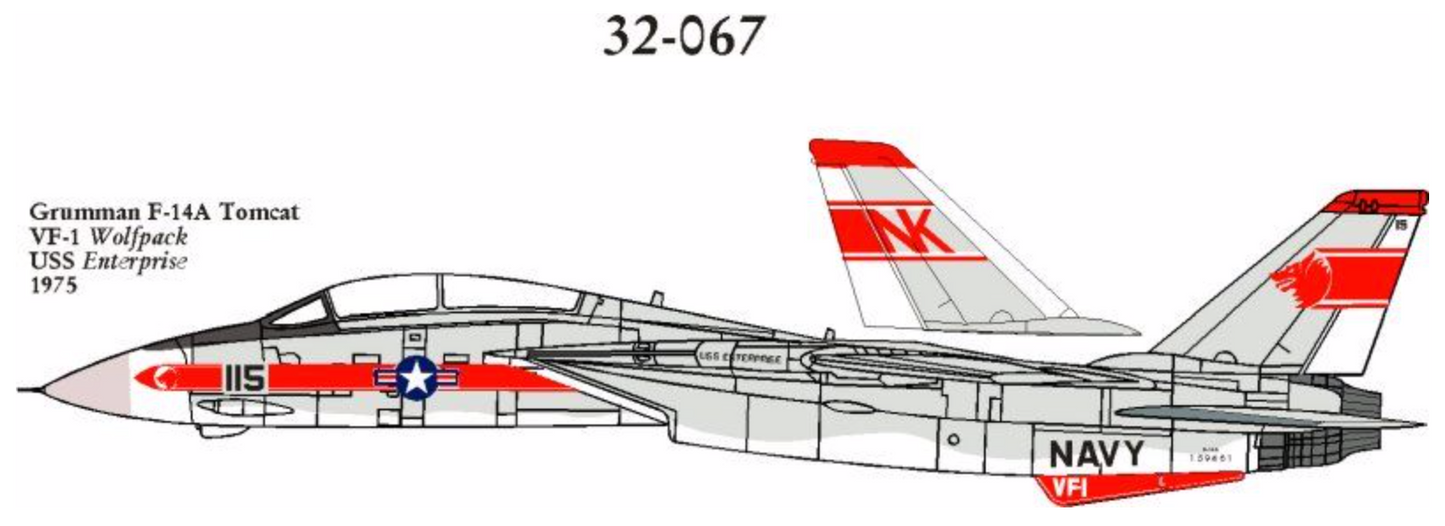 CAM CAM32067 1:32 F-14A Tomcat 159461 VF-1 Wolfpack USS Enterprise