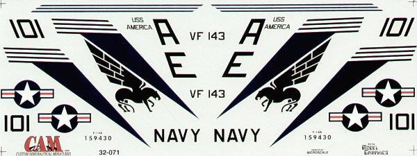 CAM CAM32071 1:32 F-14A Tomcat 159430 VF-143 Pukin Dogs USS America