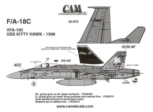 CAM CAM32075 1:32 F/A-18C VFA-195 Dambusters Chippy Ho Decals