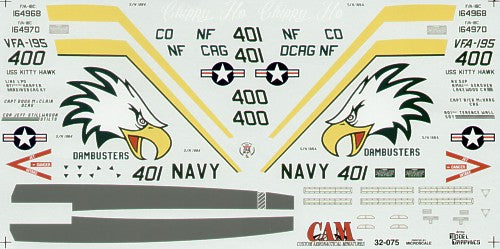CAM CAM32075 1:32 F/A-18C VFA-195 Dambusters Chippy Ho Decals