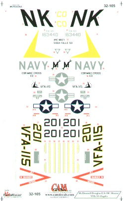 Cam Decals CAM32105 1:32 McDonnell-Douglas F/A-18C Hornet