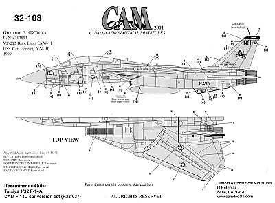 CAM CAM32108 1:32 Grumman F-14D Tomcat