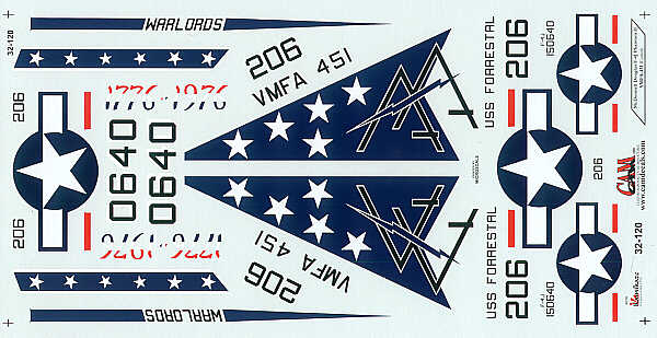 CAM CAM32120 1:32 McDonnell F-4J Phantom VMFA-451 Warlords Decals