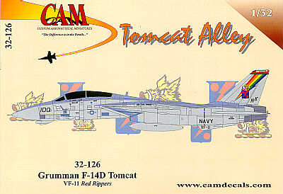 CAM CAM32126 1:32 Grumman F-14D Tomcat VF-11 Red Rippers Decals