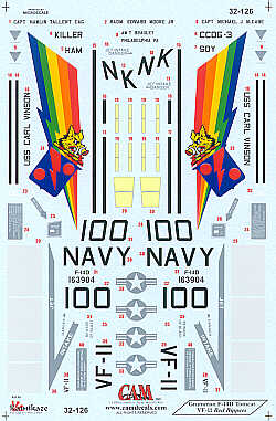 CAM CAM32126 1:32 Grumman F-14D Tomcat VF-11 Red Rippers Decals