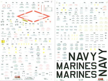 CAM CAM32133 1:32 McDonnell F-4 USN/USMC Data Sheet Decals