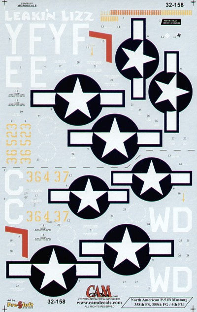 CAM CAM32158 1:32 North-American P-51B Mustangs