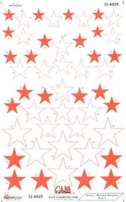 CAM CAM32A29 1:32 Soviet Red Stars National Insignia, 4 sizes