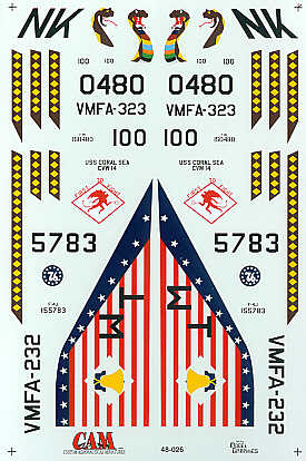 CAM CAM48026 1:48 McDonnell F-4N/F-4J VMFA-323/VMFA-232 Decals