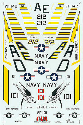 CAM CAM48028 1:48 Grumman F-14A/F-14B Tomcat VF-101/VF-142 Decals
