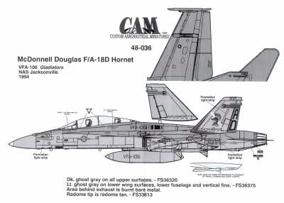 CAM CAM48036 1:48 McDonnell-Douglas F/A-18D Hornet
