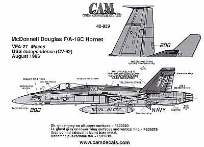 CAM CAM48039 1:48 McDonnell-Douglas F/A-18 Hornet