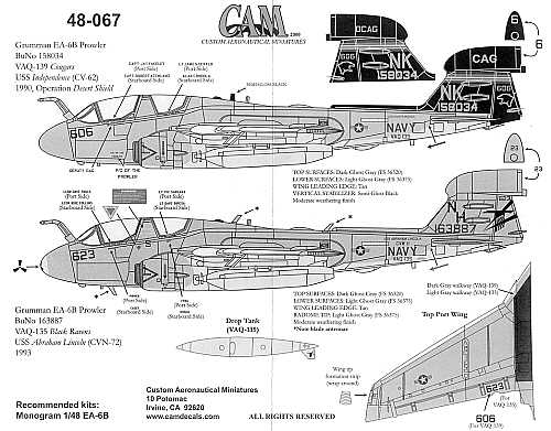 CAM CAM48067 1:48 Grumman EA-6B Prowlers