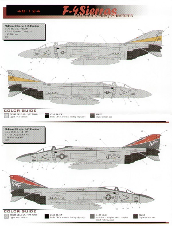 Cam Decals CAM48124 1:48 McDonnell F-4S Phantoms