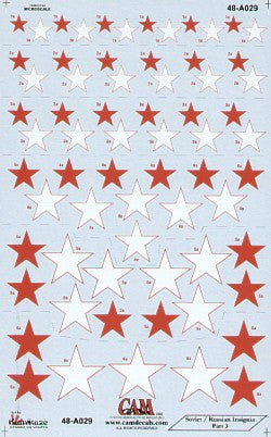 CAM CAM48A29 1:48 Soviet Red Stars National Insignia, 7 sizes