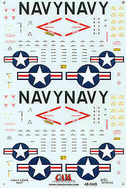 Cam Decals CAM48ONDMD 1:48 US Hi-Viz National Insignia & Data