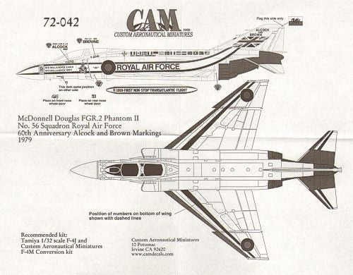 CAM CAM72042 1:72 McDonnell-Douglas FGR.2 Phantom XV424 Decals