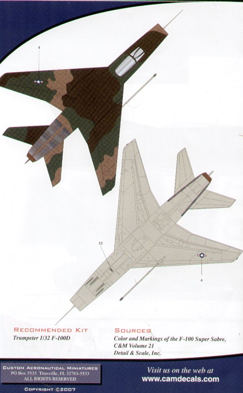 CAM PRO CAMP3213 1:32 North-American F-100D Super Sabre