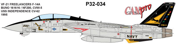 CAM PRO CAMP3234 1:32 Grumman F-14A Tomcat VF-21 FREELANCERS