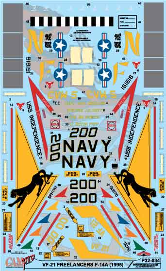 CAM PRO CAMP3234 1:32 Grumman F-14A Tomcat VF-21 FREELANCERS