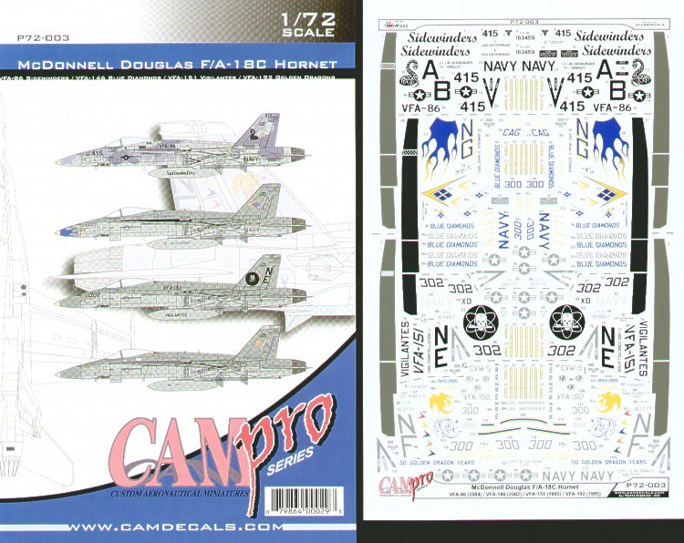 CAM PRO CAMP7203 1:72 McDonnell-Douglas F/A-18C