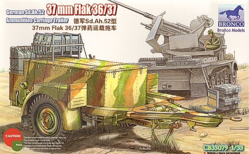Bronco Models CB35079 1:35 German Sd.Ah.52 37mm Flak Ammunition Carriage Trailer