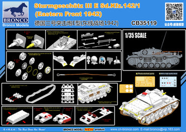 Bronco Models CB35119 1:35 Sturmgeschutz/StuG.III Ausf.E Sd.Kfz.142/1