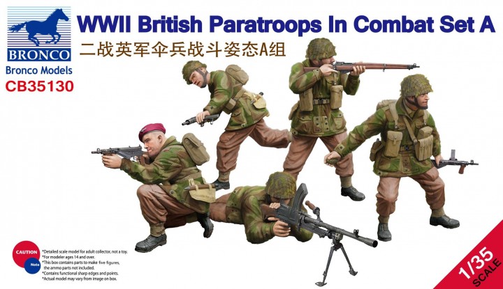 Bronco Models CB35130 1:35 WWII British Paratroops in Combat set A