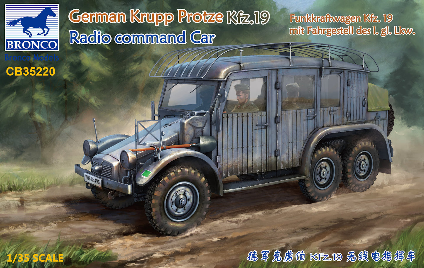 Bronco Models CB35220 1:35 German Krupp Protze Kfz.19 Radio command Car