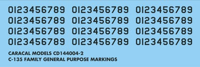 Caracal Models CD144004 1:144 C-135 Family General Purpose Markings