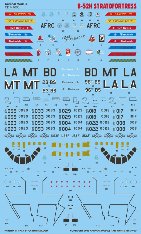 Caracal CD144005 1:144 Boeing B-52H Stratofortress Decals