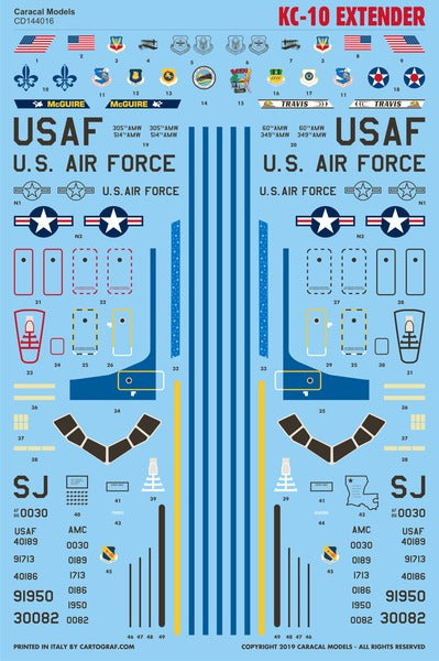 Caracal CD144016 1:144 McDonnell-Douglas KC-10 Extender Decals