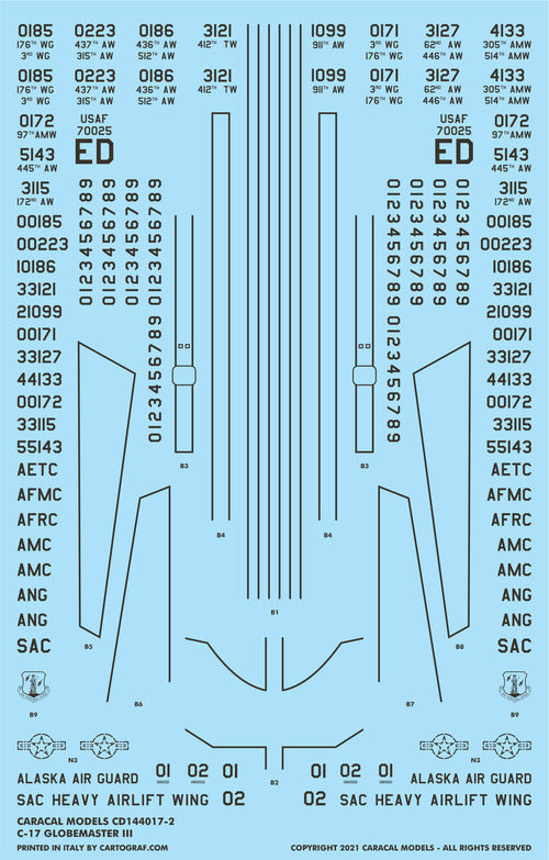 Caracal Models CD144017 1:144 Boeing C-17 Globemaster III