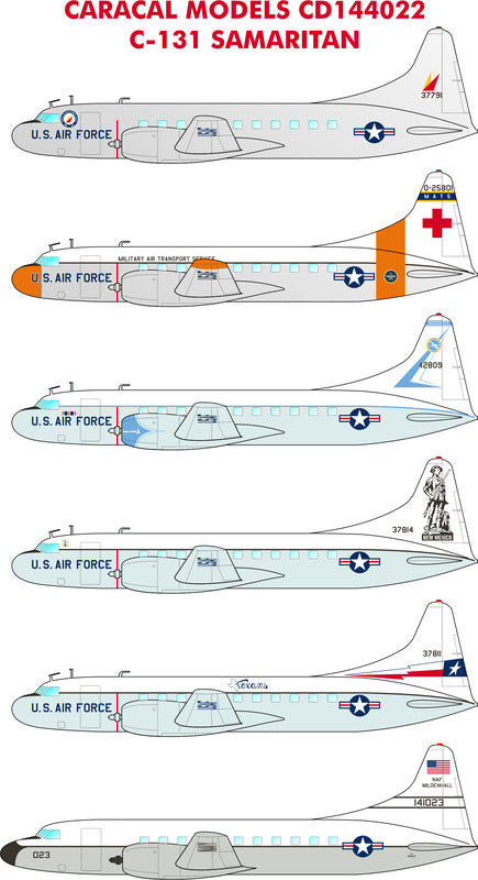 Caracal CD144022 1:144 Convair C-131B Samaritan Decals