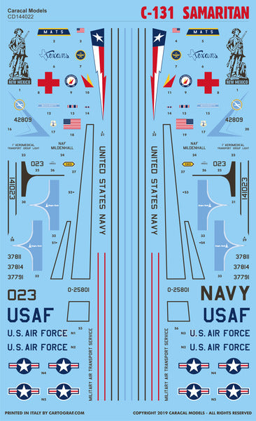 Caracal CD144022 1:144 Convair C-131B Samaritan Decals