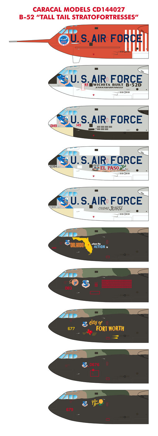 Caracal CD144027 1:144 Boeing B-52 Tall Tail Stratofortress Decals