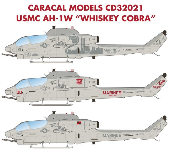Caracal CD32021 1:32 USMC Bell AH-1W Whiskey Cobra Decals