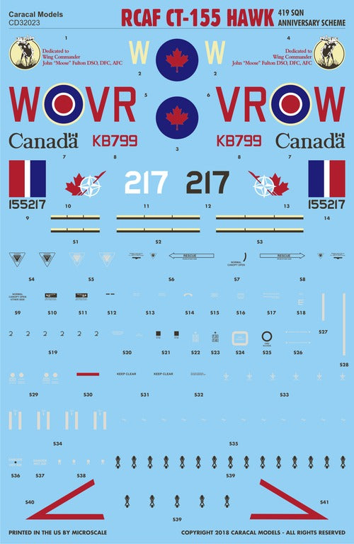 Caracal CD32023 1:32 RCAF CT-155 Hawk 419 Sqn Anniversary