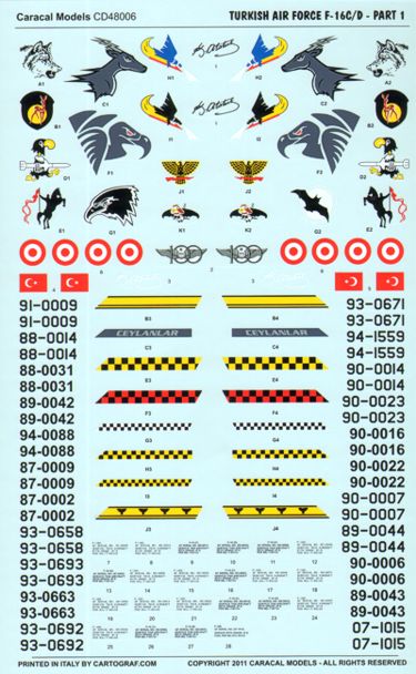 Caracal Models CD48006 1:48 Lockheed-Martin F-16C/F-16D Turkish Air Force Part 1