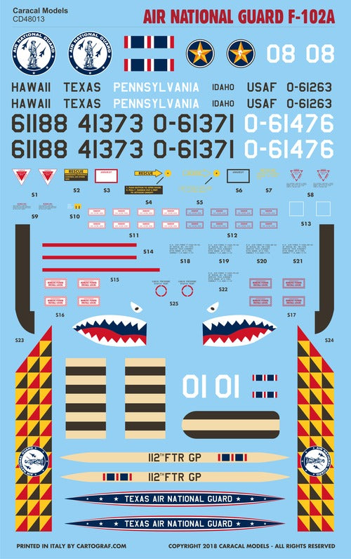 Caracal Models CD48013 1:48 Air National Guard Convair F-102A Delta Dagger
