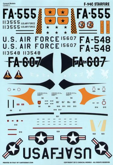 Caracal Models CD48017 1:48 Lockheed F-94C Starfire