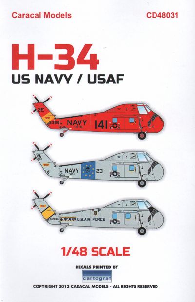 Caracal CD48031 1:48 Sikorsky H-34 US Military Decals