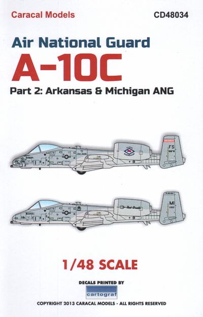 Caracal CD48034 1:48 ANG Fairchild A-10C Part 2 Decals