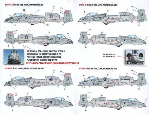 Caracal CD48034 1:48 ANG Fairchild A-10C Part 2 Decals