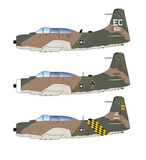 Caracal CD48046 1:48 USAF/VNAF Douglas A-1E Skyraider Decals