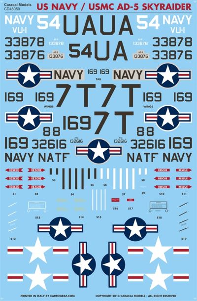 Caracal Models CD48050 1:48 Douglas AD-5 / A-1E Skyraider: U.S