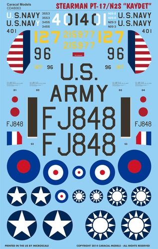 Caracal Models CD48063 1:48 Stearman PT-17 Kaydet / N2S "Kaydet":