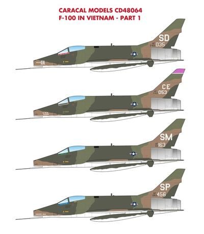 Caracal Models CD48064 1:48 North-American F-100D Super Sabre "Hun" in Vietnam