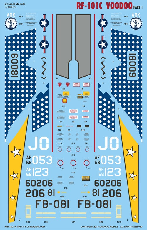 Caracal Models CD48073 1:48 USAF McDonnell RF-101C Voodoo